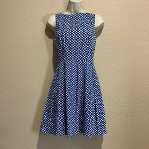 CYNTHIA STEFFE Geometric Print Fit and Flare Sleeveless Dress, Size 2, EUC